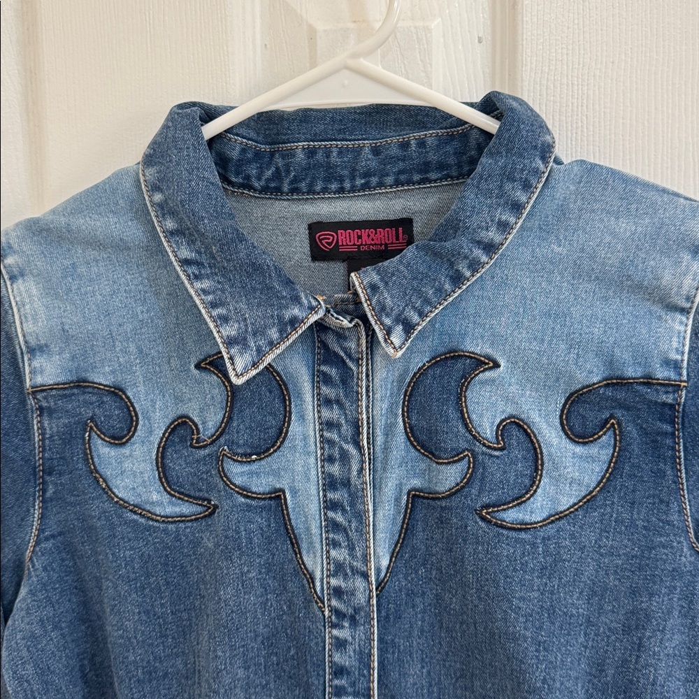 Rock & Roll Denim Women's Blue Western Shirt